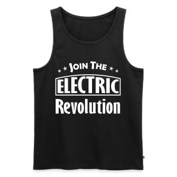 Logo de la Révolution électrique - Débardeur bio Premium Homme - noir - Devant - AI Model Male 178 light (178cm)