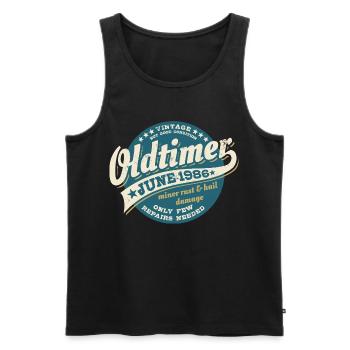 Oldtimer Juni 1986 | Geburtstag Geschenk - Männer Premium Bio Tank Top - Schwarz - Vorne - Michal (187cm)
