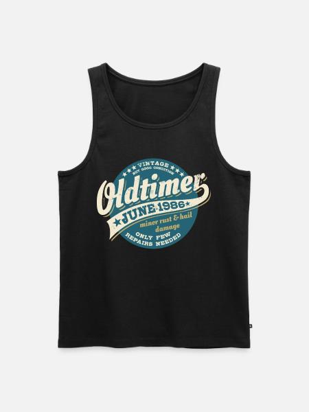 Oldtimer June 1986 | Birthday Gift - Men's Premium Organic Tank Top - black