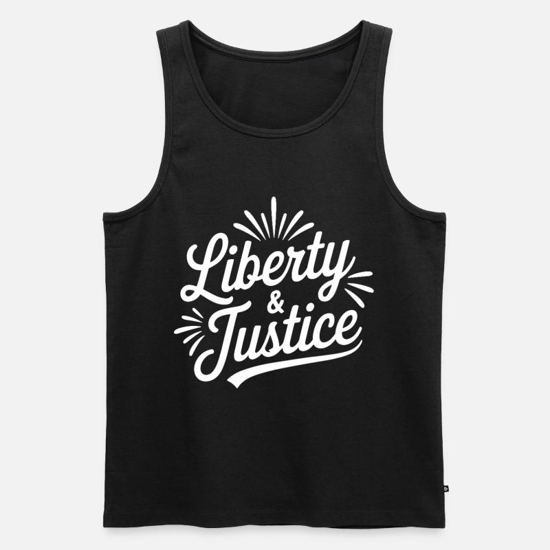 Freedom & Justice Script - Men's Premium Organic Tank Top - black