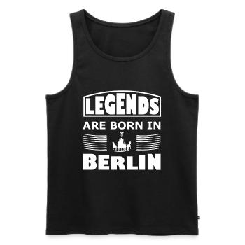 Legenden geboren in Berlin - Männer Premium Bio Tank Top - Schwarz - Vorne - Michal (187cm)