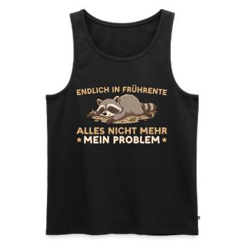 Frührente Angehender Renteneintritt Waschbär - Männer Premium Bio Tank Top - Schwarz - Vorne - AI Model Male 178 light (178cm)