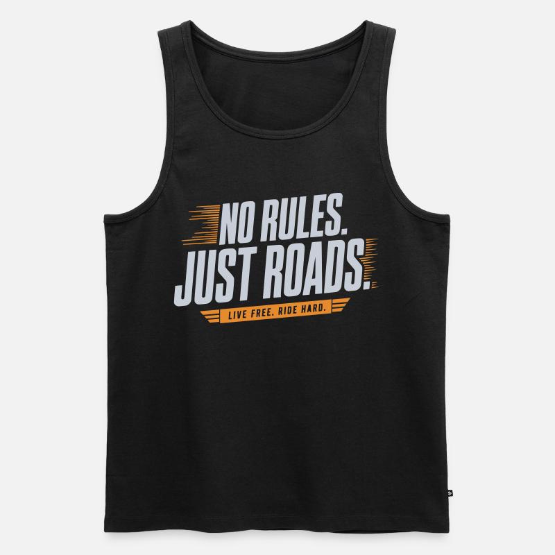No Rules Just Roads - Männer Premium Bio Tank Top - Schwarz