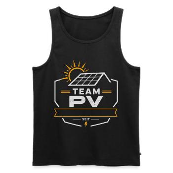 Team PV Solarenergie Emblem- Mach es zu Deinem - Männer Premium Bio Tank Top - Schwarz - Vorne - AI Model Male 178 light (178cm)