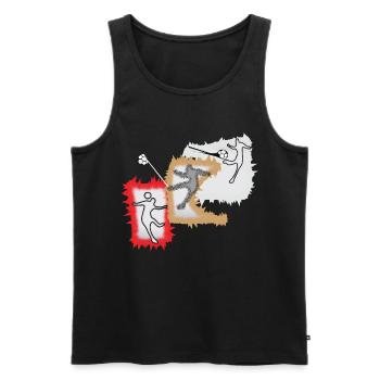 Dynamischer Ballspieler - Männer Premium Bio Tank Top - Schwarz - Vorne - AI Model Male 178 light (178cm)