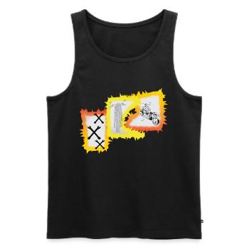 Biker Motorrad Chopper  - Männer Premium Bio Tank Top - Schwarz - Vorne - Michal (187cm)