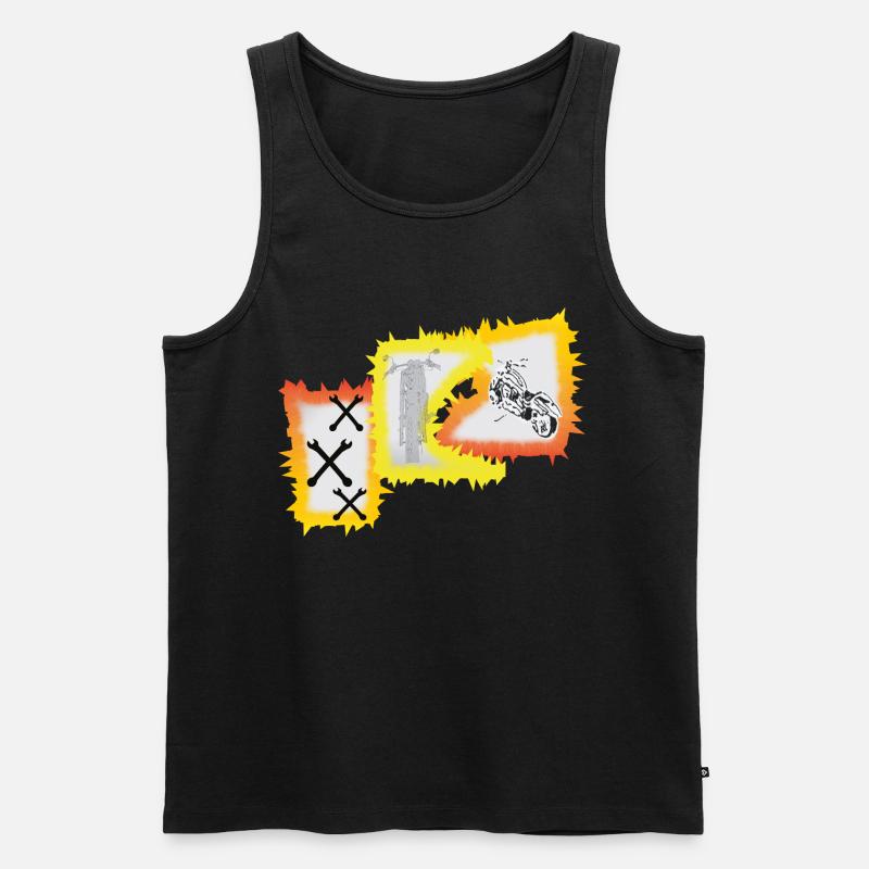 Biker Motorrad Chopper - Männer Premium Bio Tank Top - Schwarz