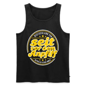 Deutschland Fan seit vor dem Anpfiff - Männer Premium Bio Tank Top - Schwarz - Vorne - AI Model Male 178 light (178cm)