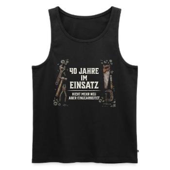 40. Geburtstag Handwerker Geschenk Werkzeug Spruch - Männer Premium Bio Tank Top - Schwarz - Vorne - Michal (187cm)