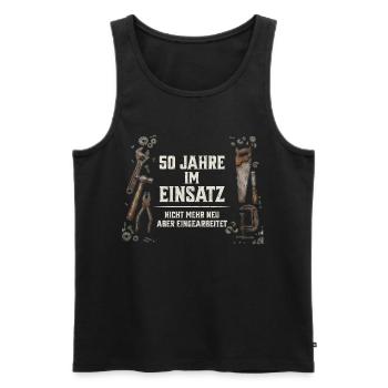 50. Geburtstag Handwerker Geschenk Werkzeug Spruch - Männer Premium Bio Tank Top - Schwarz - Vorne - Michal (187cm)