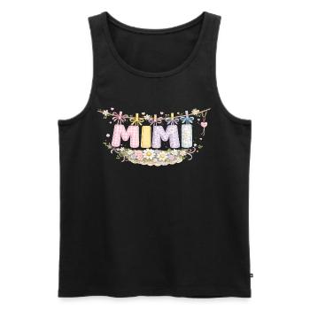 Mimi Flowers and Pastel | Sweetheart Granny Gift - Men's Premium Organic Tank Top - black - Front - AI Model Male 178 light (178cm)