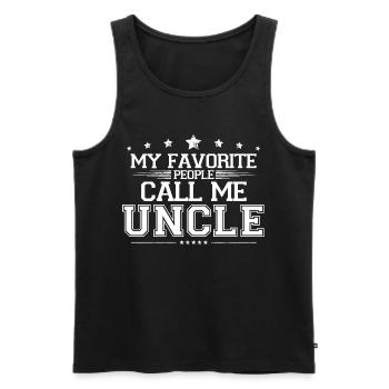 Meine Lieblingsleute nennen mich Onkel Lustiges Bestes Geschenk - Männer Premium Bio Tank Top - Schwarz - Vorne - AI Model Male 178 light (178cm)