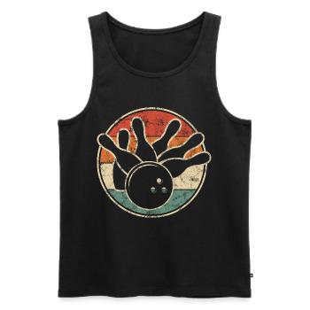 Retro Bowling Kegel Mit Kugel Für Kegel Club - Männer Premium Bio Tank Top - Schwarz - Vorne - AI Model Male 178 light (178cm)