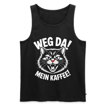 Weg da Mein Kaffee Katze - Männer Premium Bio Tank Top - Schwarz - Vorne - AI Model Male 178 light (178cm)