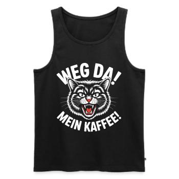 Weg da! Mein Kaffee Katze - Männer Premium Bio Tank Top - Schwarz - Vorne - AI Model Male 178 light (178cm)