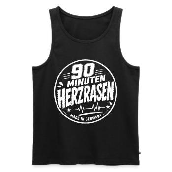 90 Minuten Herzrasen - Männer Premium Bio Tank Top - Schwarz - Vorne - Michal (187cm)