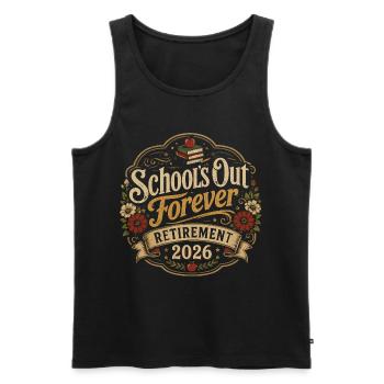 Teacher Retreat 2026 | School Finie Humor - Men's Premium Organic Tank Top - black - Front - Michal (187cm)