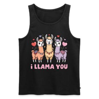 Retro Heart Valentine's Day Design Love - Men's Premium Organic Tank Top - black - Front - Michal (187cm)