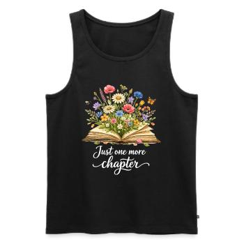 Just One More Chapter - Wildblumen Buch ArtJust On - Männer Premium Bio Tank Top - Schwarz - Vorne - AI Model Male 178 light (178cm)