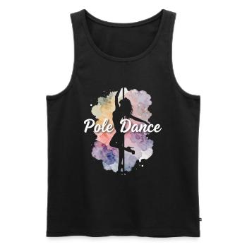 Pole Dance Silhouette: Watercolor Woman in High Heels - Men's Premium Organic Tank Top - black - Front - AI Model Male 178 light (178cm)