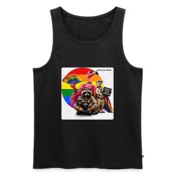 Berlin Pride 2026 LGBTQ Rainbow Design - Männer Premium Bio Tank Top - Schwarz - Vorne - AI Model Male 178 light (178cm)