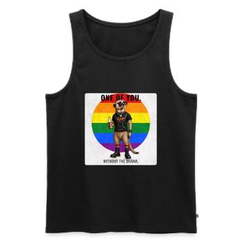 Funny Gay Pride Meerkat Design - Männer Premium Bio Tank Top - Schwarz - Vorne - AI Model Male 178 light (178cm)