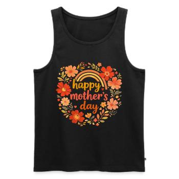 Happy Mother's Day Couronne Fleurs Rétro - Débardeur bio Premium Homme - noir - Devant - Michal (187cm)