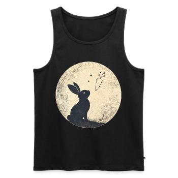 Moon bunny with carrot stars - Men's Premium Organic Tank Top - black - Front - AI Model Male 178 light (178cm)