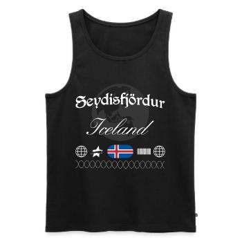 Seyðisfjörður Island Streetwear Reise Souvenir - Männer Premium Bio Tank Top - Schwarz - Vorne - Michal (187cm)