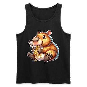 Pâtes à capybara - Débardeur bio Premium Homme - noir - Devant - Michal (187cm)