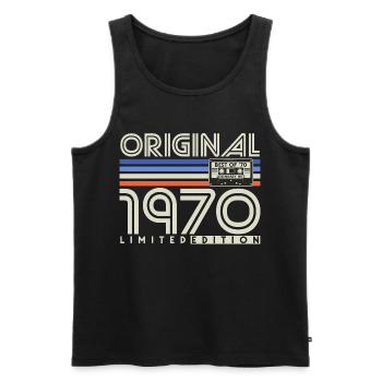 Cadeau d’anniversaire rétro vintage vintage des années 1970 - Débardeur bio Premium Homme - noir - Devant - Michal (187cm)