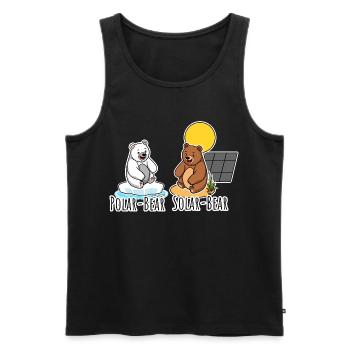 Polar Bär und Solar Bär - Bären Solar PV Anlage - Männer Premium Bio Tank Top - Schwarz - Vorne - AI Model Male 178 light (178cm)