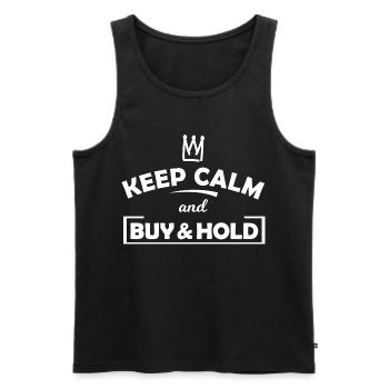 Keep Calm Buy & Hold Chart - Men's Premium Organic Tank Top - black - Front - Michal (187cm)