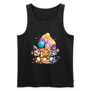 Tierfreunde Geburtstagsbande - Männer Premium Bio Tank Top - Schwarz - Vorne - Michal (187cm)
