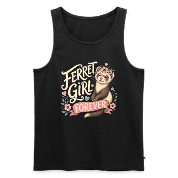 FERRET GIRL FOREVER - Männer Premium Bio Tank Top - Schwarz - Vorne - Michal (187cm)