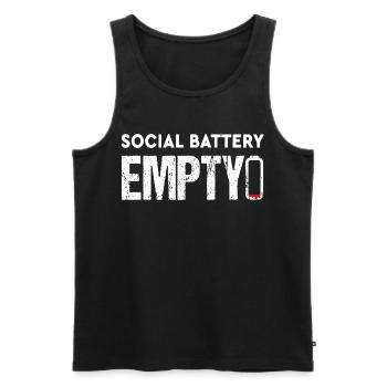 Social Battery Empty Funny Introvert Saying - Men's Premium Organic Tank Top - black - Front - Michal (187cm)
