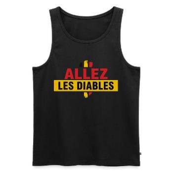 Allez Les Diables Foot Belgique | Supporter Noir J - Débardeur bio Premium Homme - noir - Devant - AI Model Male 178 light (178cm)