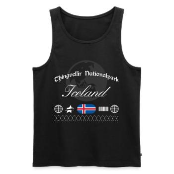 Thingvellir Nationalpark Island Streetwear - Männer Premium Bio Tank Top - Schwarz - Vorne - AI Model Male 178 light (178cm)