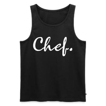 Chef Typography Word Text Culinary Gift - Men's Premium Organic Tank Top - black - Front - AI Model Male 178 light (178cm)