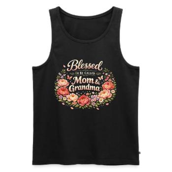 Mama & Oma | Geschenk von Mama und Großmutter - Männer Premium Bio Tank Top - Schwarz - Vorne - AI Model Male 178 light (178cm)