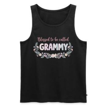 Grammy Granny Flowers Gift Cute Grandma - Men's Premium Organic Tank Top - black - Front - AI Model Male 178 light (178cm)