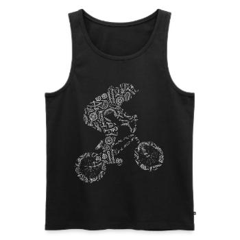 Fahrradfahrer Aus Fahrradteilen Mtb Mountainbike - Männer Premium Bio Tank Top - Schwarz - Vorne - Michal (187cm)