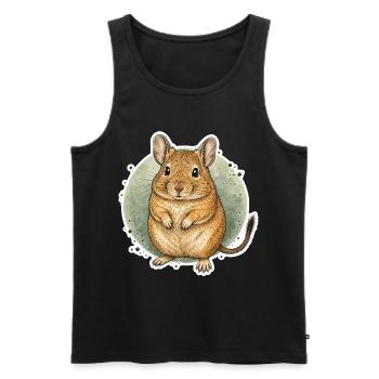 Standing Degu With Green Watercolor Circle - Männer Premium Bio Tank Top - Schwarz - Vorne - AI Model Male 178 light (178cm)