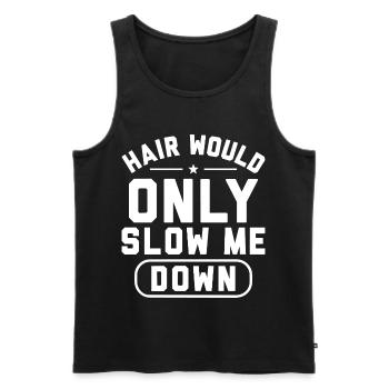 Humour Chauve Crâne Rasé | Cadeau Drôle Homme - Débardeur bio Premium Homme - noir - Devant - AI Model Male 178 light (178cm)