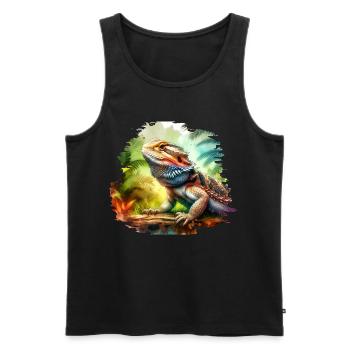 Cadeau dragon barbu - Débardeur bio Premium Homme - noir - Devant - Michal (187cm)