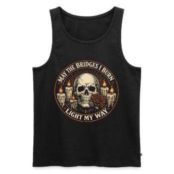 Gothic Skeleton Skull Quote Rock Humor - Men's Premium Organic Tank Top - black - Front - AI Model Male 178 light (178cm)
