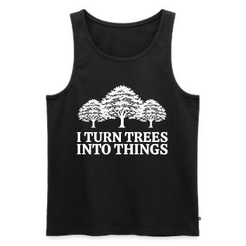 Ich mache aus Bäumen Dinge Zimmermann Humor Tischler - Männer Premium Bio Tank Top - Schwarz - Vorne - Michal (187cm)