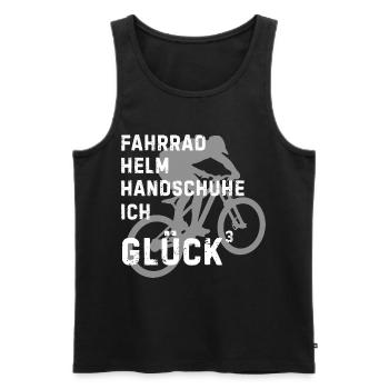 Fahrradhelden Silhouette mit Text - Männer Premium Bio Tank Top - Schwarz - Vorne - AI Model Male 178 light (178cm)