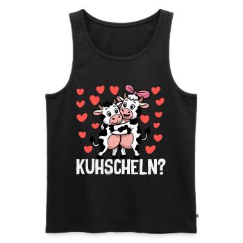 Kuhscheln Kuscheln Süße Kühe Liebe Kuh Paar - Männer Premium Bio Tank Top - Schwarz - Vorne - AI Model Male 178 light (178cm)