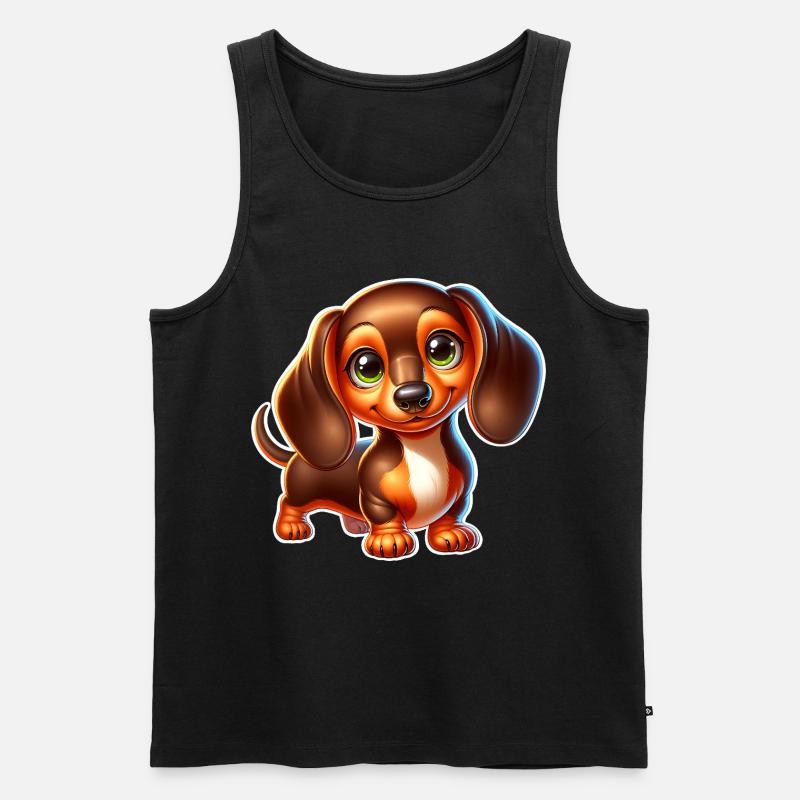 Dackel - Männer Premium Bio Tank Top - Schwarz